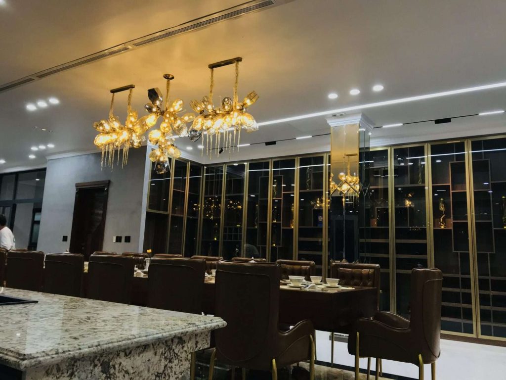 Đèn thả nghệ thuật trang trí biệt thự hiện đại DU LED