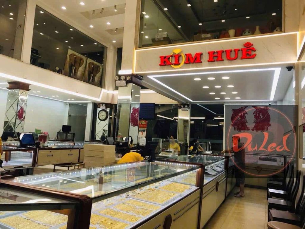 Dự án thi công đèn LED chiếu sáng Tiệm Vàng Kim Huê tại Chợ Bến Cát Bình Dương